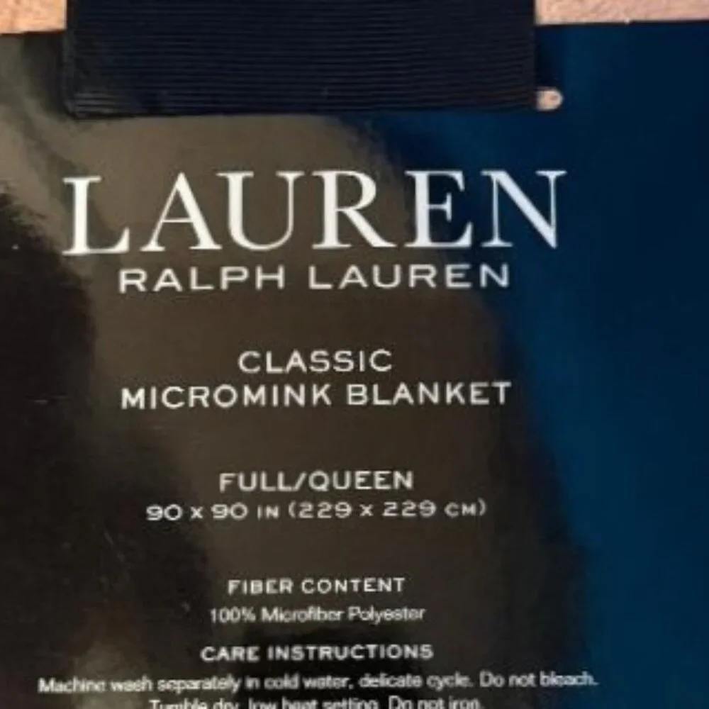 BRAND NEW LAUREN RALPH LAUREN MICROMINK LUXURIOUSLY SOFT QUEEN 90